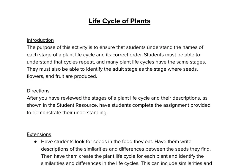 elementary science worksheets